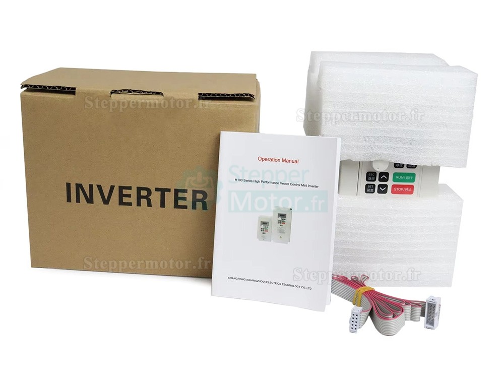 800W 110V/220V Kit moteur de broche refroidi par air et variateur de fr&eacute;quence (VFD) GDZ80X73-0.8 + H100-0.75, pince ER11, 24&nbsp;000 tr/min, 400 Hz